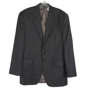 Lauren Ralph Lauren Gray Wool Pinstriped Suit Jacket Blazer Mens Size 40R